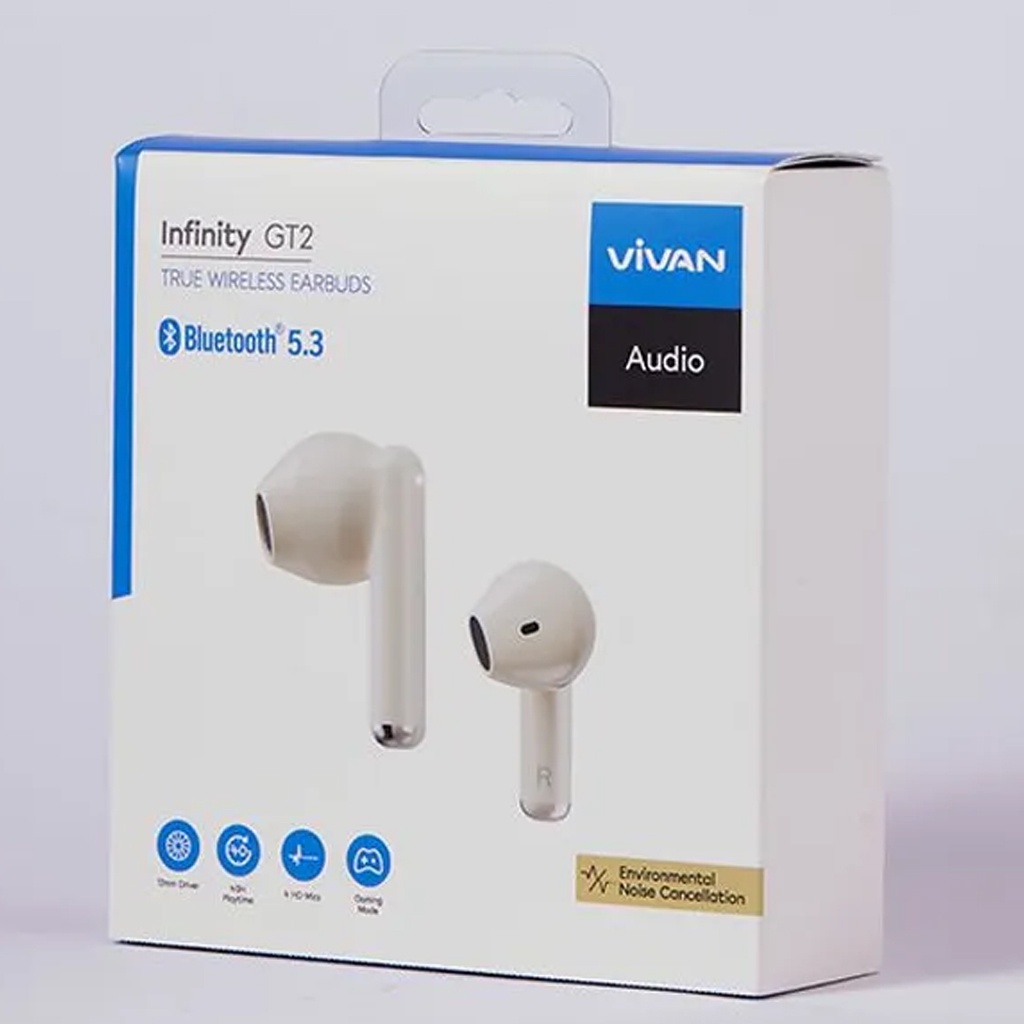 Mô tả Tai Nghe Bluetooth VIVAN GT2 Cream/ Midnight In-ear Chống Ồn ENC Playtime Đến 40H Chống nước IPX4 - 3