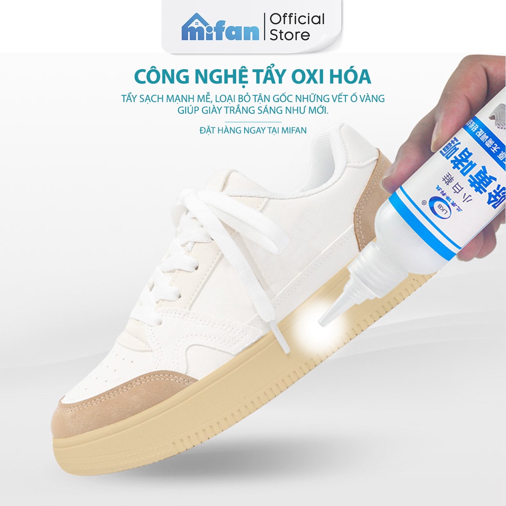 Mô tả Dung dịch tẩy ố vàng đế giày Mifan LKB 100gr - Vệ sinh, làm trắng các đồ cao su, sneaker, giầy thể thao - 2