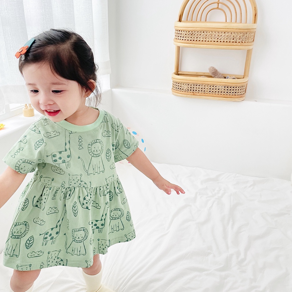 Mô tả Đầm mùa hè SANLUTOZ tay ngắn họa tiết xinh xắn thời trang bé gái - 4