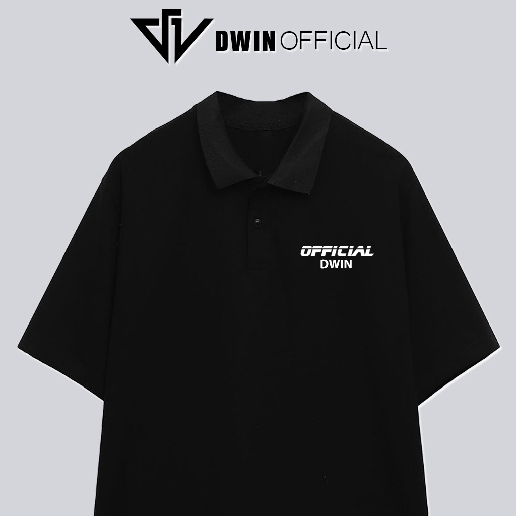 Mô tả Áo polo nam nữ brand in Dwin SIGNATURE cổ bẻ vải cá sấu basic form rộng tay lỡ unisex oversize - 7