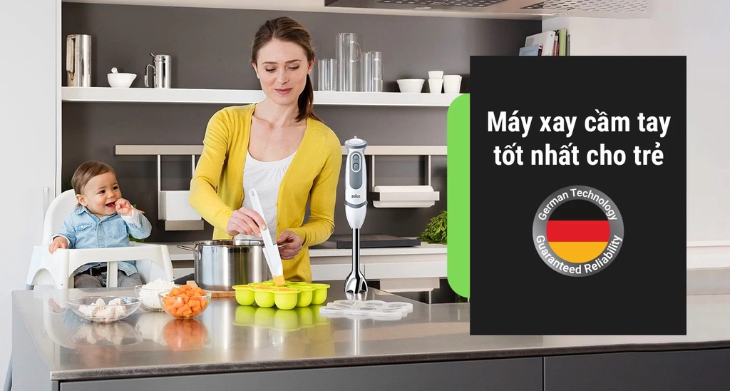 Mô tả Máy xay cầm tay Braun MQ5235, Công suất 1000w, xay nhanh. BH 24 tháng. - 2