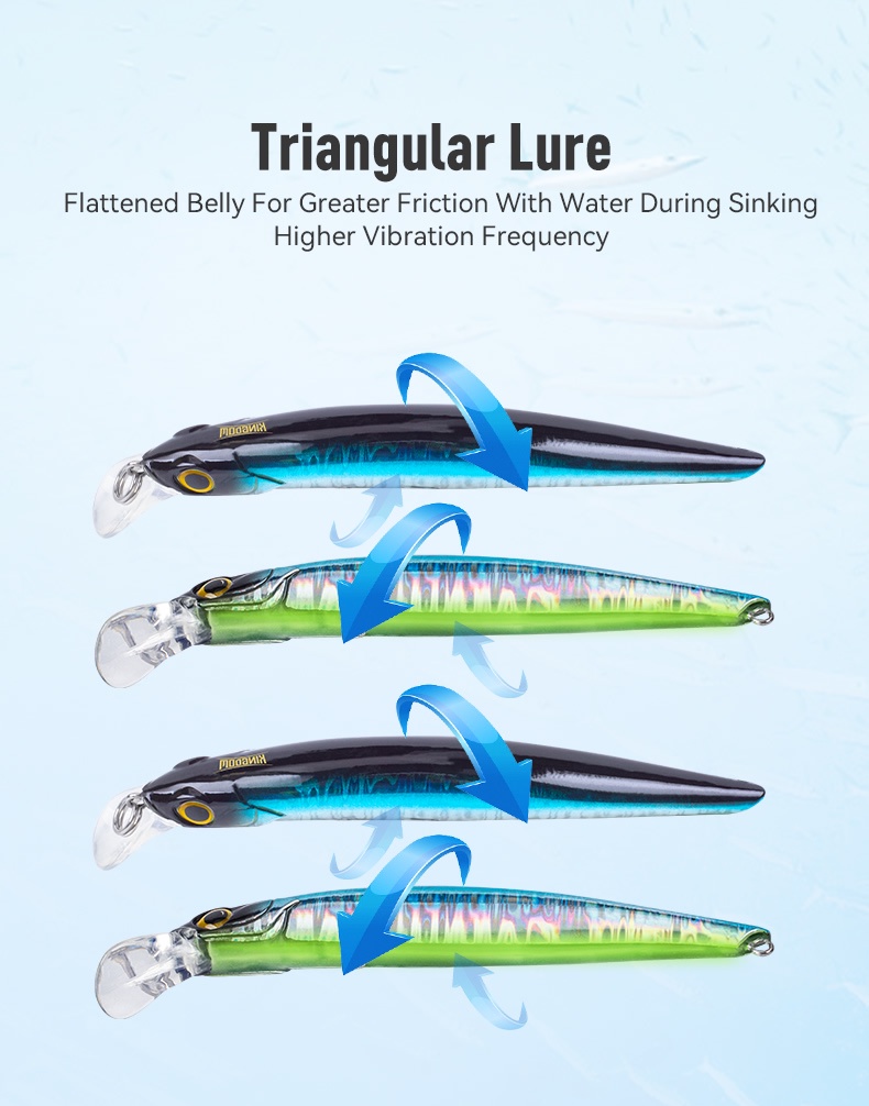 Mô tả Kingdom Hot Jerkbaits Mồi Câu Cá 60mm 6g 80mm 9g 95mm 14g 105mm 18.6g Chìm Minnow Dụ Mồi Cứng Mồi Câu Cá Mồi Wobblers - 7