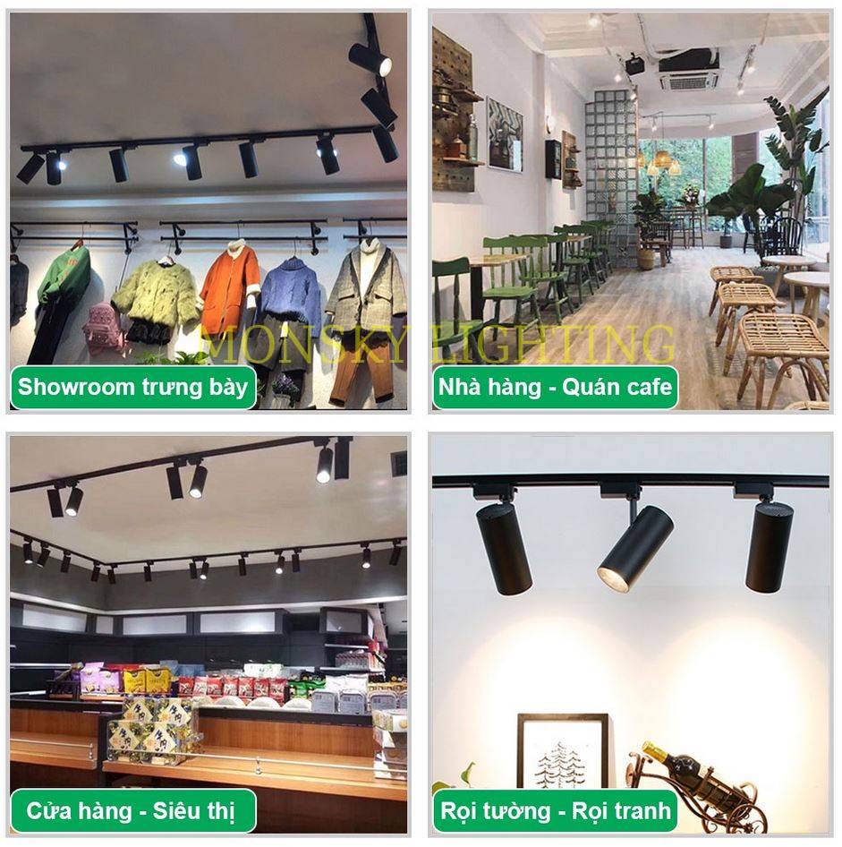 Mô tả Combo 3 đèn rọi ray MONSKY ống bơ hiện đại 20W, 30W Trang Trí Shop, Quán, Showroom - tặng kèm ray 1 mét.. - 5