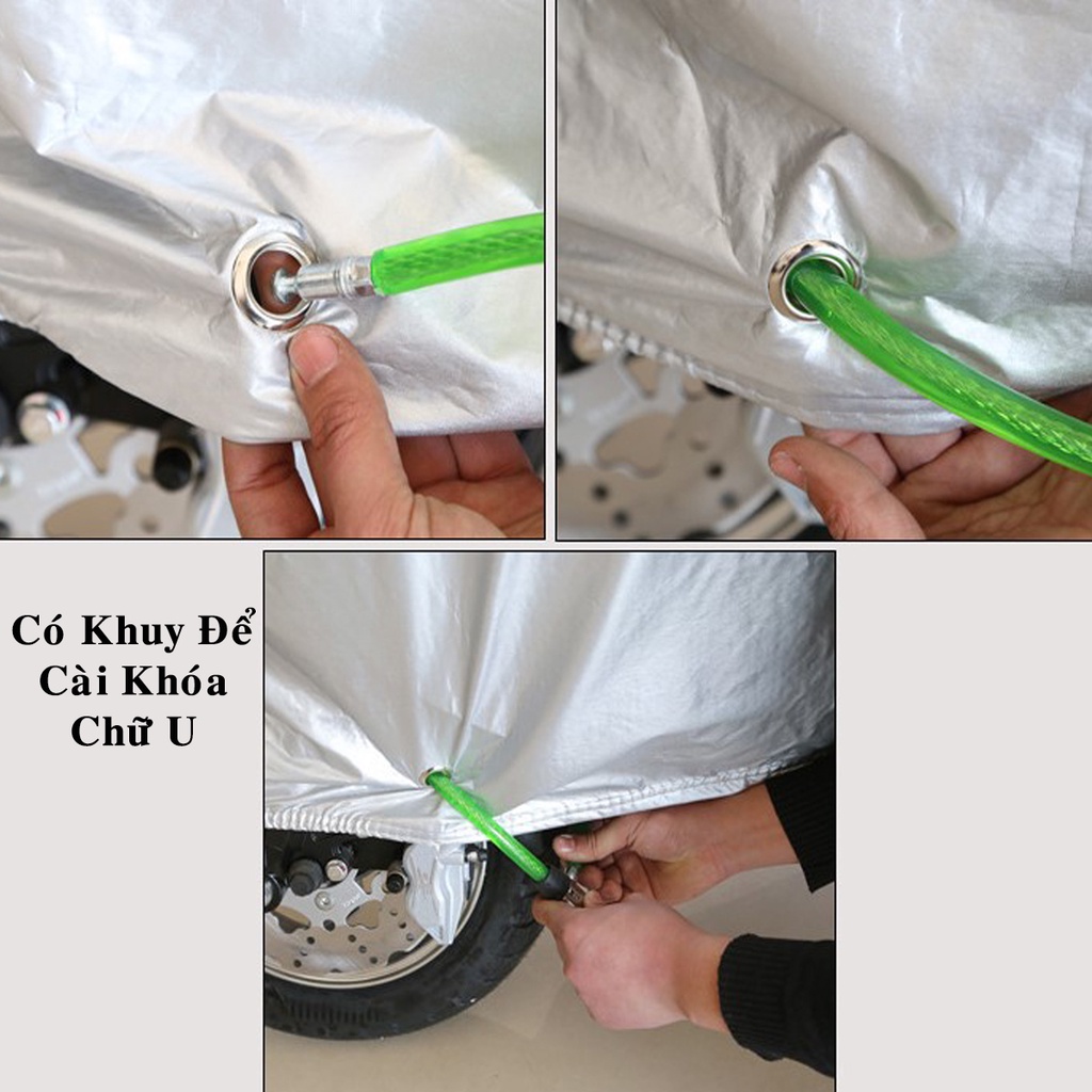 Mô tả Bạt Phủ Xe Máy – Bạt Trùm Xe Máy Loại Dày Xịn Có Phản Quang Cảnh Báo Size To Vừa Được Xe SH Phân Khối Lớn Hãng Amalife - 3
