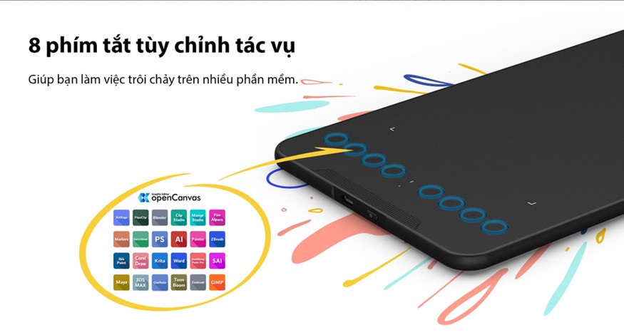 XP-Pen Deco Mini7W Wireless - Phím Tắt