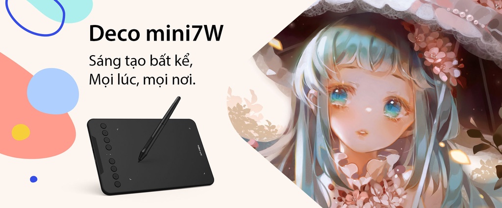 Mô tả Bảng Vẽ Điện Tử XP-Pen Deco Mini7W Android Wireless Hỗ Trợ Cảm Ứng Nghiêng - 1
