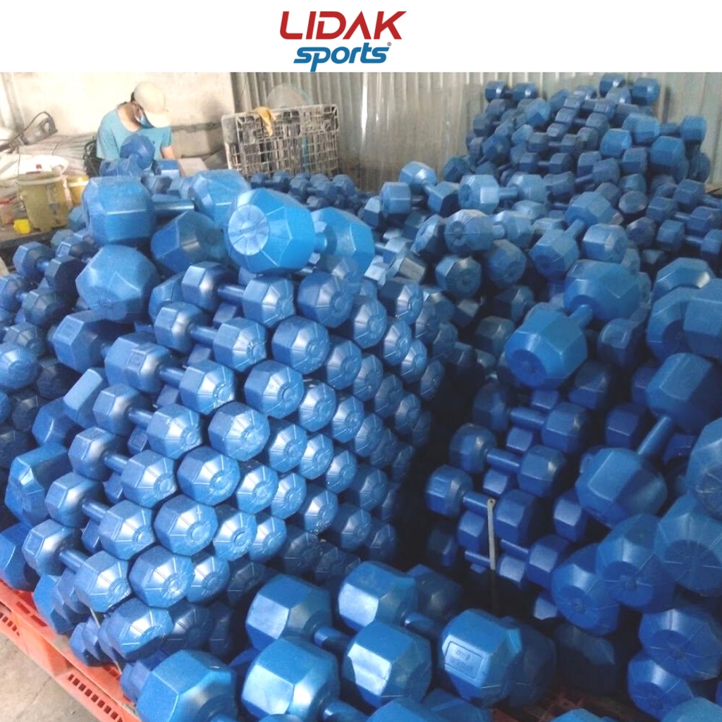 Mô tả Tạ tay 12kg LIDAK ruột tạ có lõi sắt chống gãy siêu bền , tạ tập gym tại nhà 12kg bọc nhựa đúc sẵn - LIDAK SPORT - 2