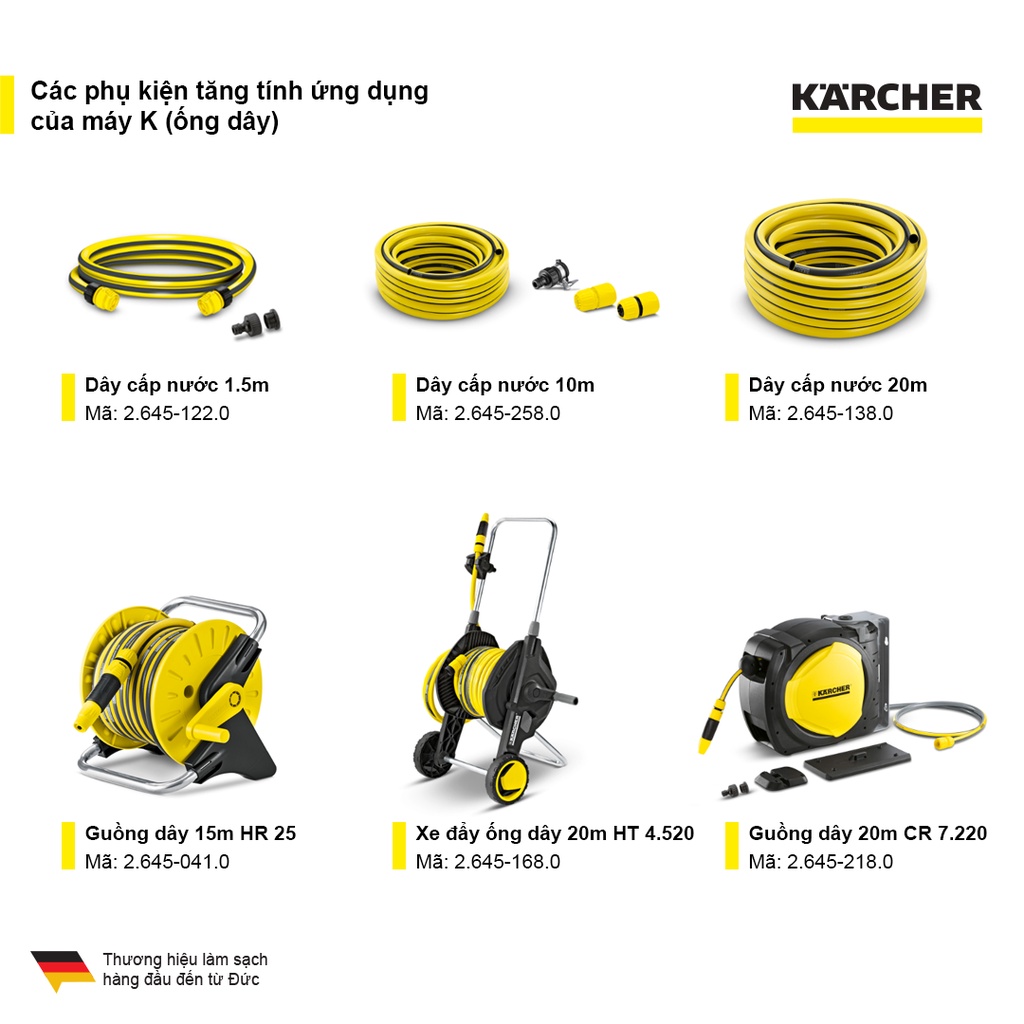 Mô tả Combo Máy xịt rửa xe Karcher K2 Classic và dây cấp nước 1.5 m - 5