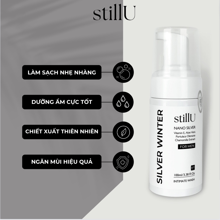 Mô tả Dung Dịch Vệ Sinh Nam Giới Tạo Bọt stillU Silver Winter 100ml Mùi Nước Hoa Mát Mẻ Khử Mùi Sạch Khuẩn - 5