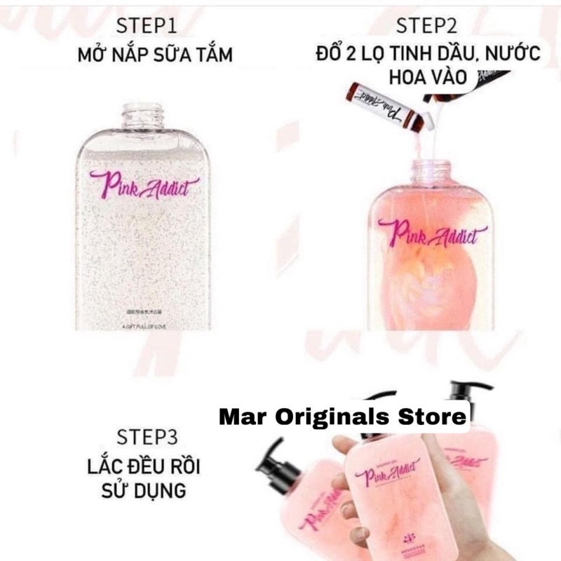 Sữa tắm hương nước hoa PINK ADDICT tự pha lưu hương lâu quyến rũ