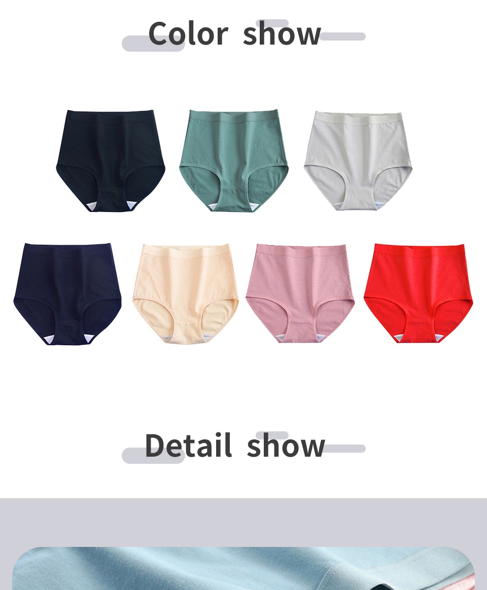 Mô tả Quần Lót Cotton FallSweet Nữ Eo Cao Thoải Mái Màu Trơn Plus Size M-XXXL - 3