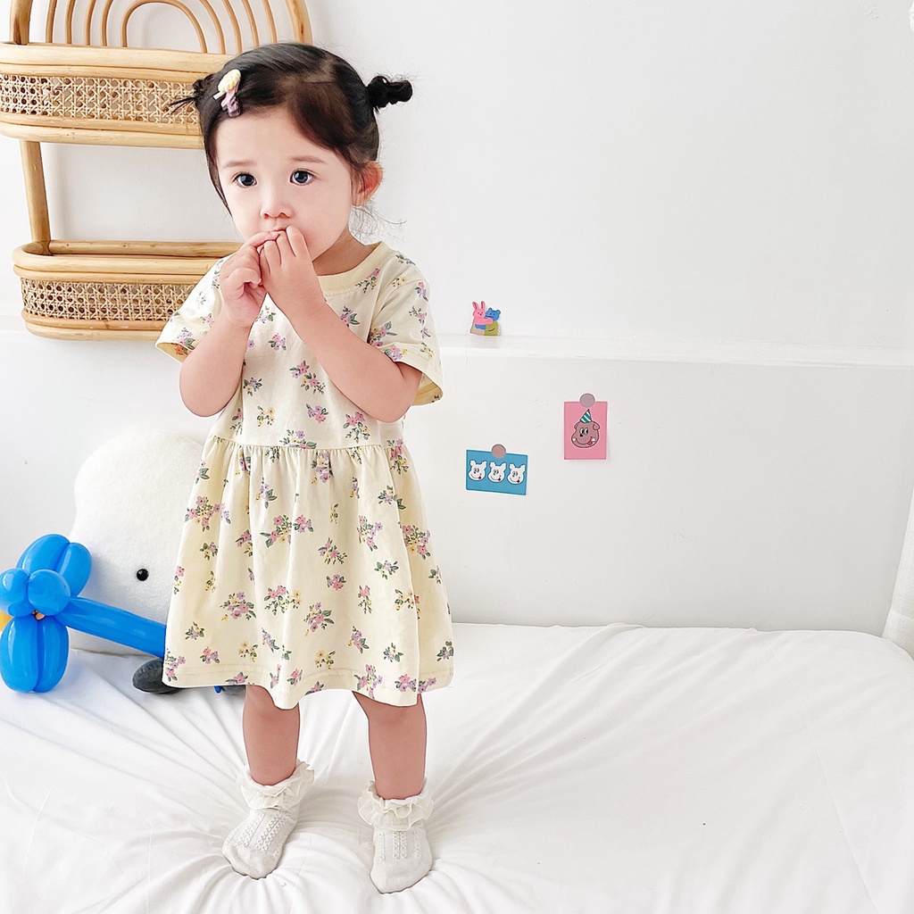 Mô tả Đầm mùa hè SANLUTOZ tay ngắn họa tiết xinh xắn thời trang bé gái - 3