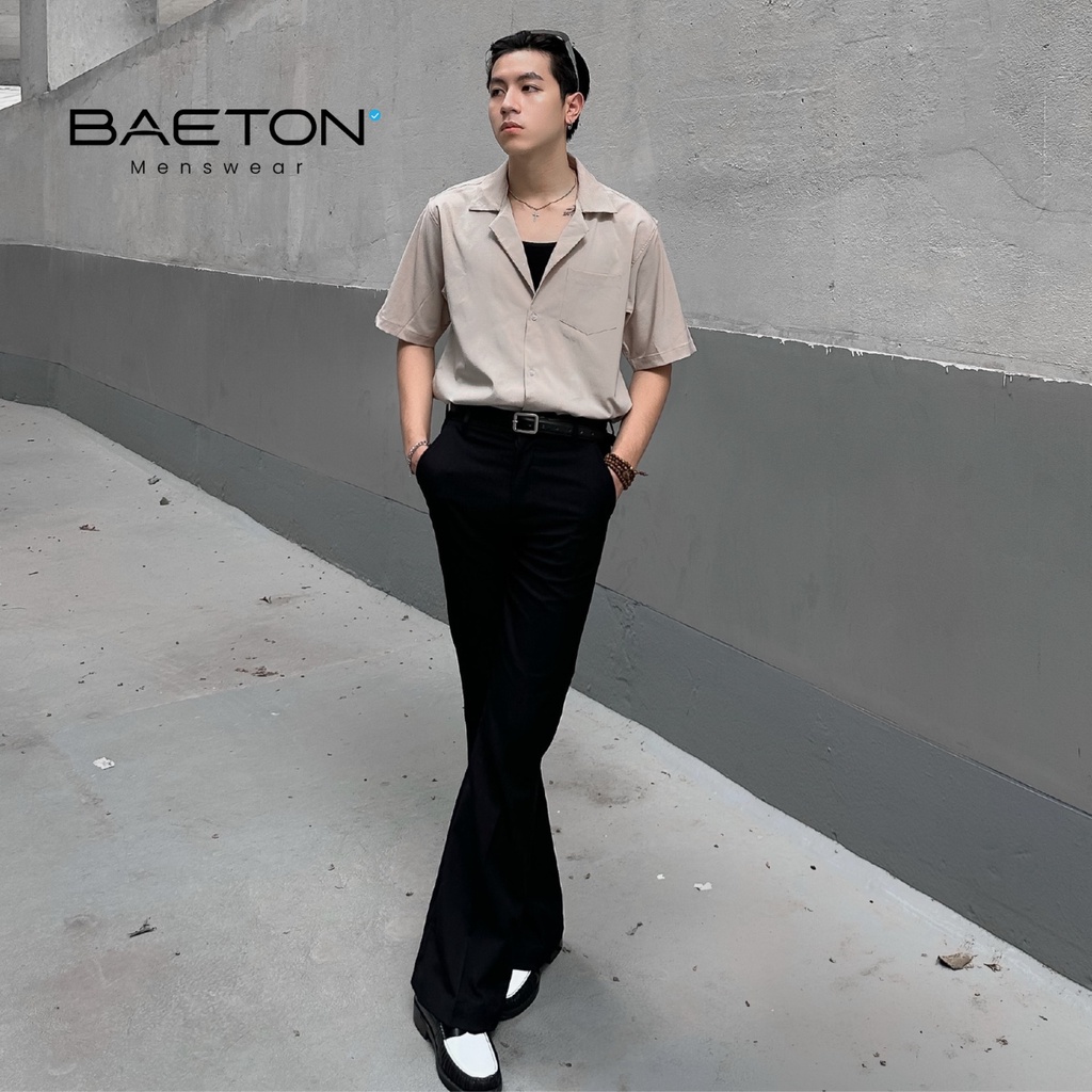 Mô tả Quần ống loe More cao cấp lên dáng chuẩn, ống loe vừa phải sang trọng cá tính thương hiệu BAETON -A04 - 2