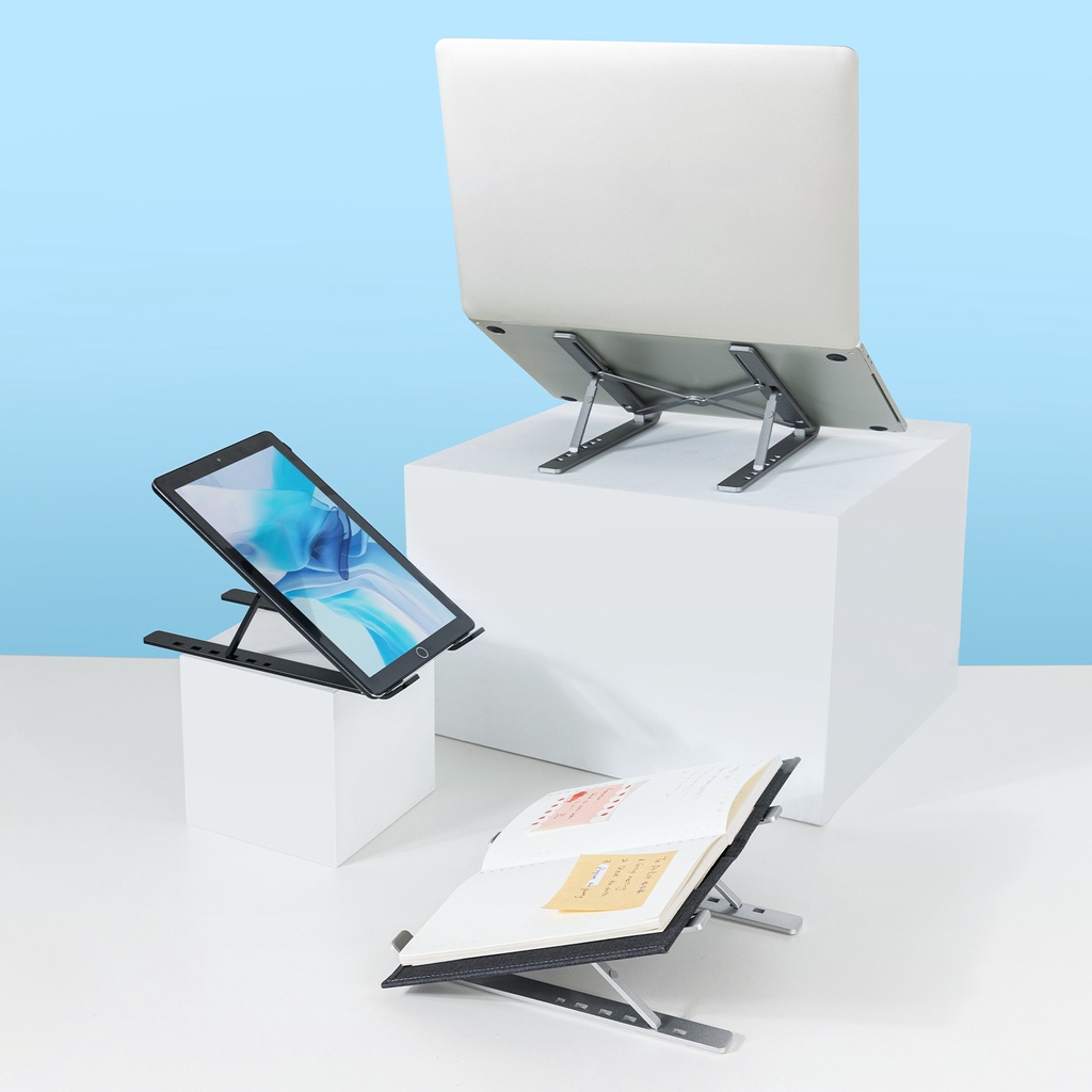 Mô tả Giá Đỡ Laptop Macbook DELI Mới Full Đệm Kệ Máy Tính Đế Tản Nhiệt Kê Laptop Nhôm Điều Chỉnh Độ Cao - 7