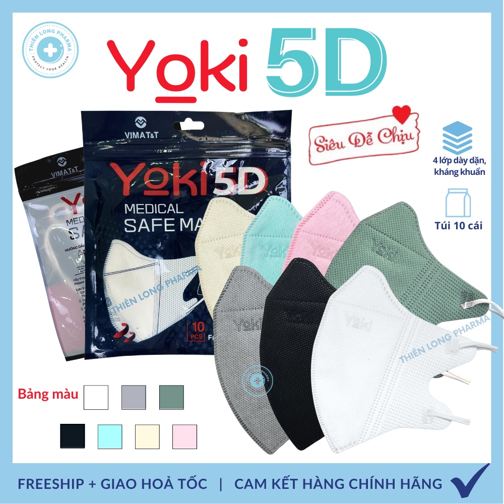 [Thùng 300Cái] Khẩu trang 5D Mask Yoki 4 lớp kháng khuẩn siêu dày chuẩn ...