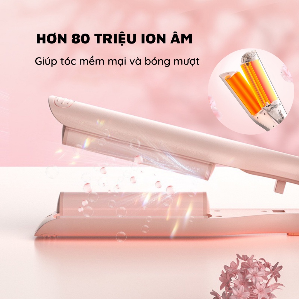 Mô tả Máy Uốn Tóc Xoăn Gợn Sóng Nước NANOMAX D25 4 Mức Điều Chỉnh Nhiệt Làm Nóng 30 Giây Ion Âm Giữ Nếp Lâu - 9