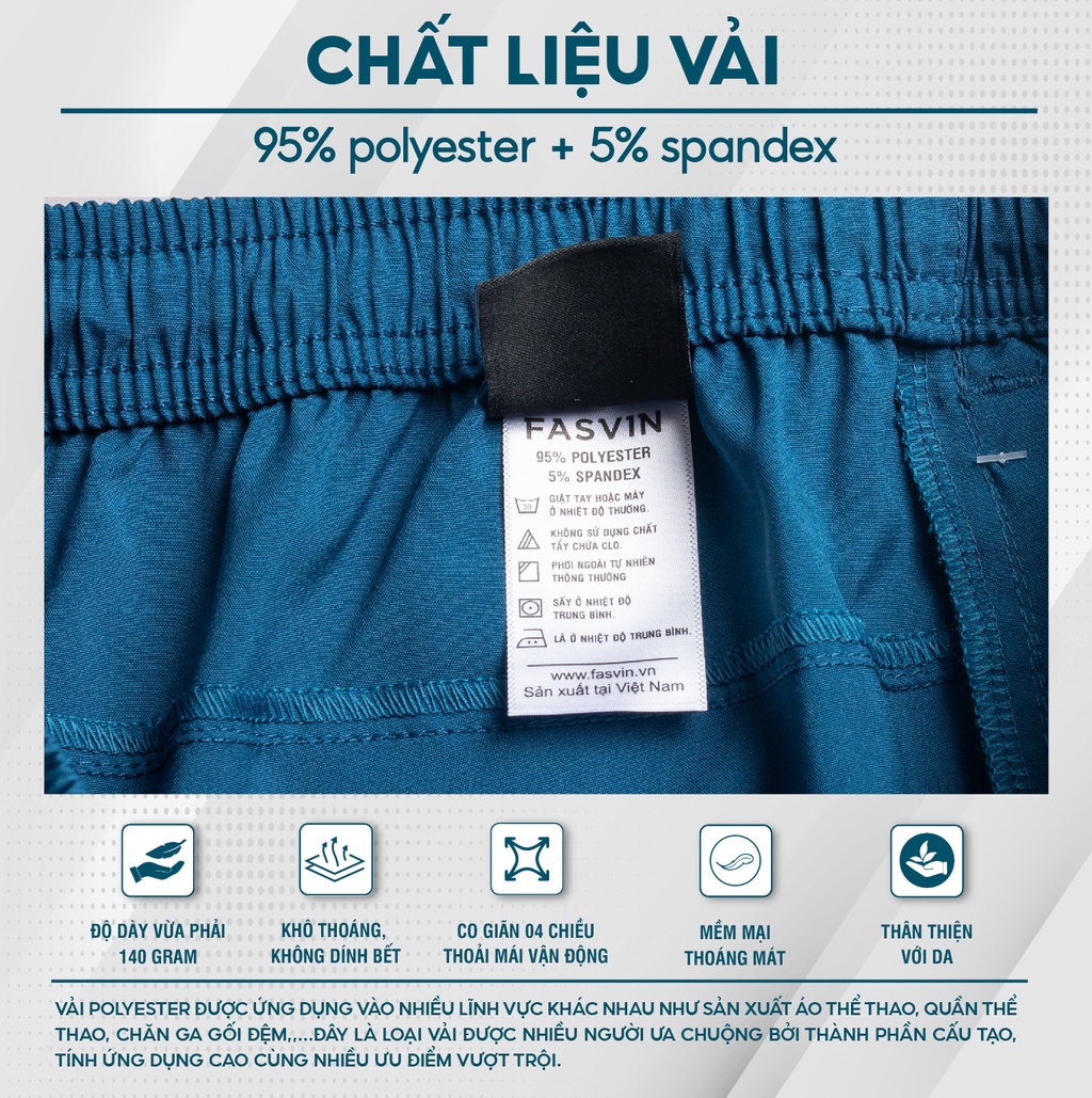 Mô tả Quần đùi nam chạy bộ Fasvin R21451.HN vải Dù Gió co giãn nhẹ mát - 2