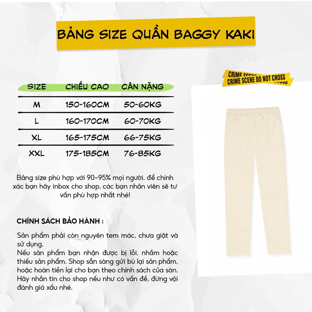 Mô tả Quần Baggy Kaki Unisex Basic nam nữ cạp chun ống rộng phong cách Hàn Quốc ELNIDO - 7