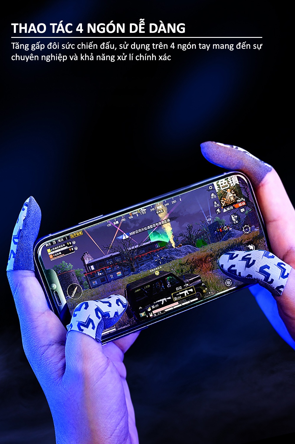 Mô tả Bao tay chơi game ff MEMO V7 găng tay sợi bạc gaming cho điện thoại chống mồ hôi chơi liên quân tốc chiến pubg mobile - 6