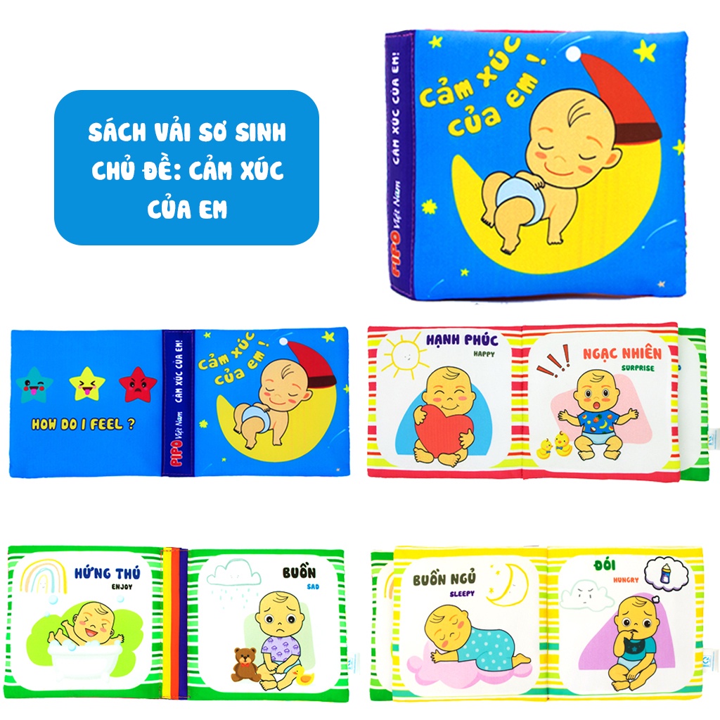 Mô tả Sách vải sơ sinh PiPoVietnam chủ đề Cảm xúc của em - 3