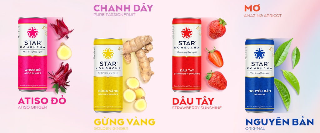 Mô tả Combo 3 thùng 12 lon trà lên men STAR KOMBUCHA mix vị (250ml/lon) - 5