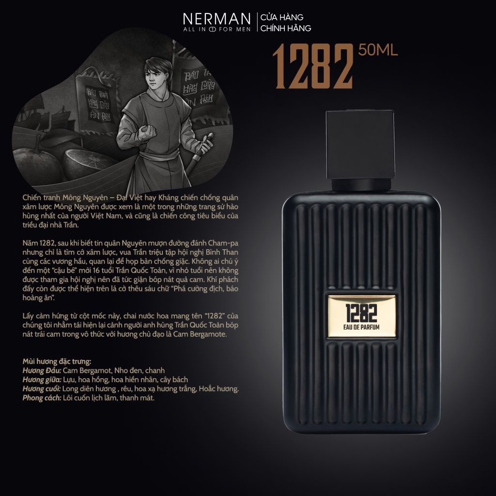 Mô tả Nước hoa nam Nerman - hương thơm nhẹ nhàng, tinh tế hút nữ giới, hợp đi hẹn hò, đi chơi 10ml - 8