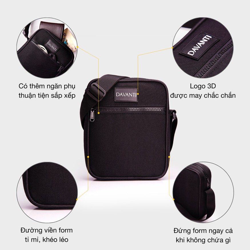Túi Đeo Chéo Canvas Dáng Hộp Thời Trang DV300