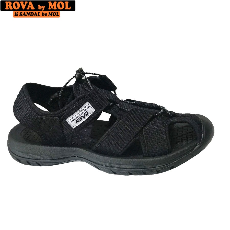 Mô tả Sandal nam Rova bít mũi RV626B màu đen có big size 44 45 | Rova RV626 - 1