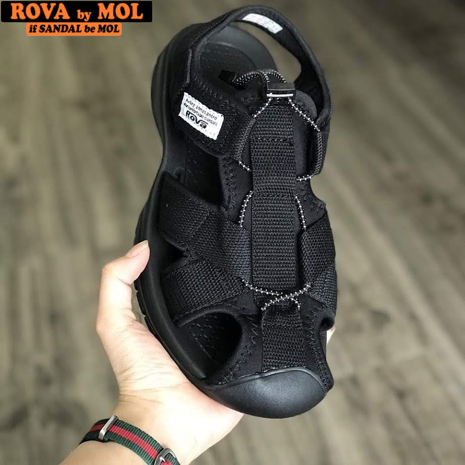 Mô tả Sandal nam Rova bít mũi RV626B màu đen có big size 44 45 | Rova RV626 - 6