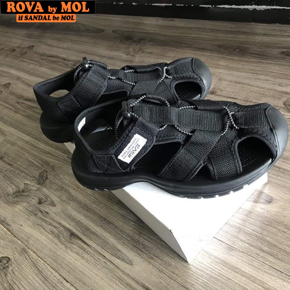 Mô tả Sandal nam Rova bít mũi RV626B màu đen có big size 44 45 | Rova RV626 - 7