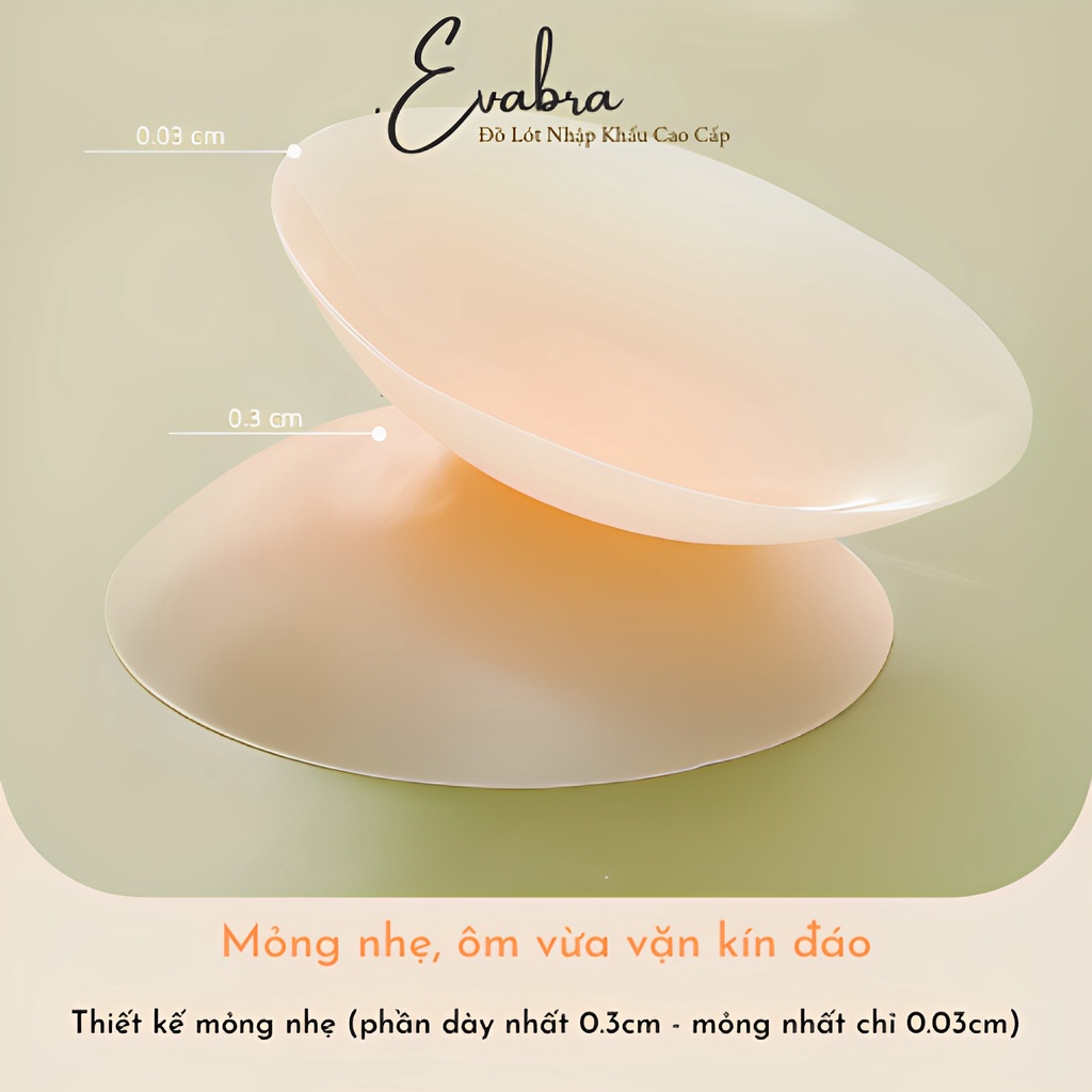 Miếng dán ngực silicon nhiệt tự thân Eva Bra dán ti siêu mỏng ôm khít ...