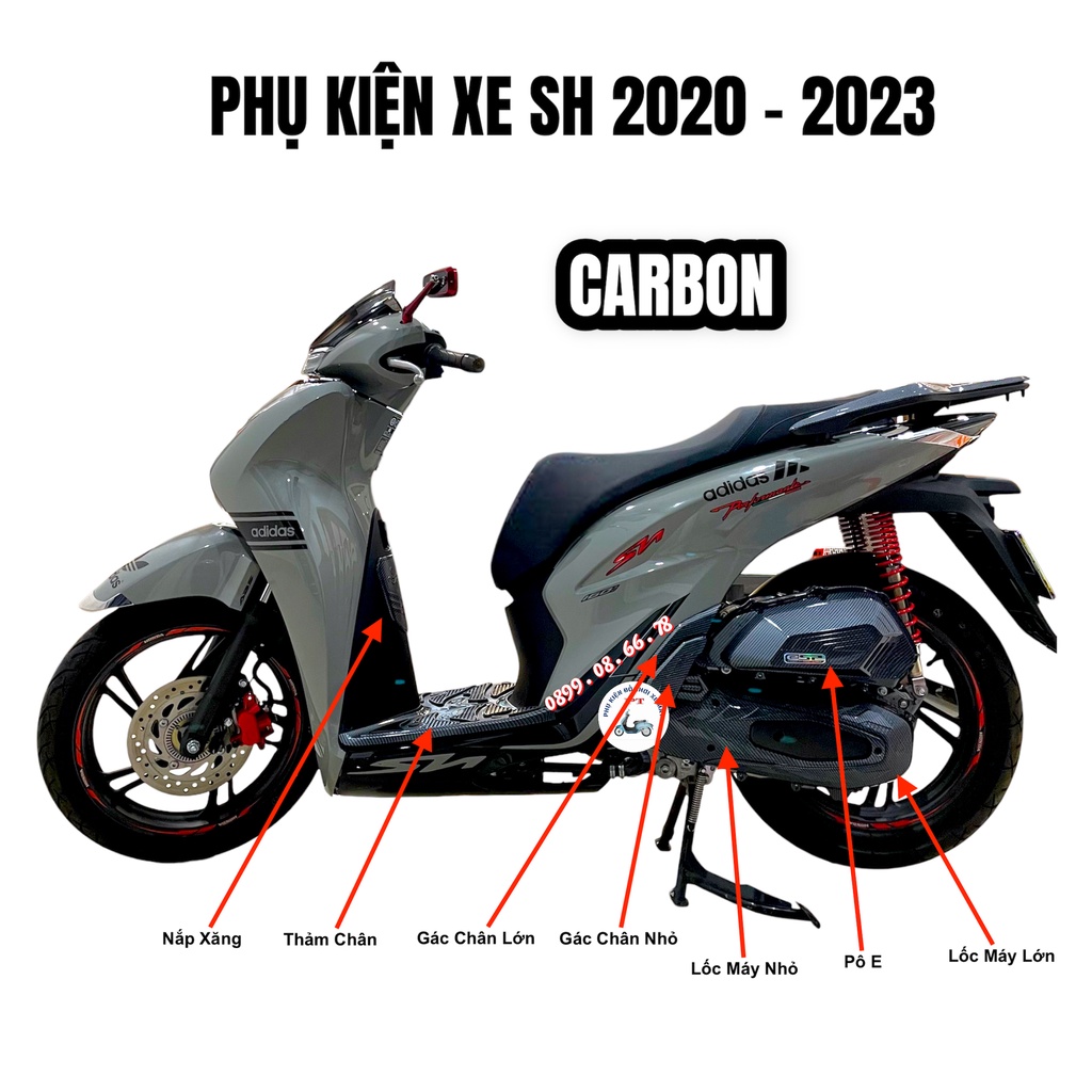 Phụ Kiện Xe Sh 2023 - Ốp Carbon - Sh 2020, 2021, 2022 (125I, 150I, 160I) |  Shopee Việt Nam