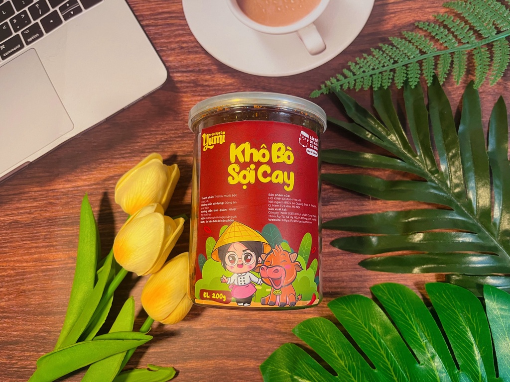 Mô tả Khô bò sợi cay Trạm ngọt Yumi đồ ăn vặt thịt xé thơm ngon an toàn vệ sinh - 1