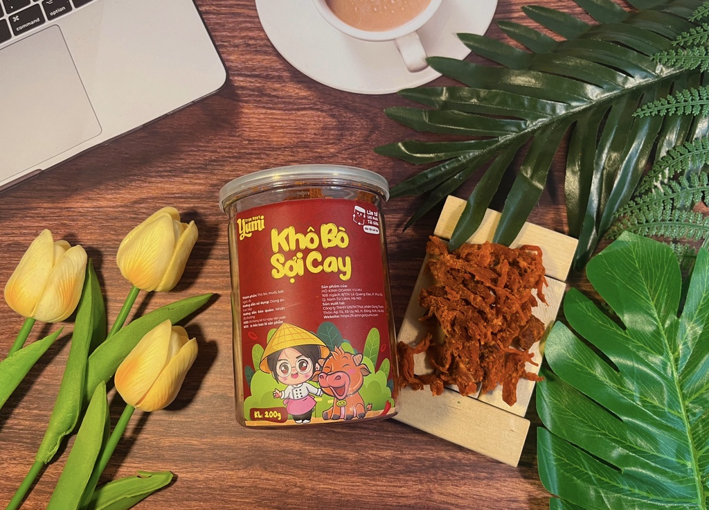 Mô tả Khô bò sợi cay Trạm ngọt Yumi đồ ăn vặt thịt xé thơm ngon an toàn vệ sinh - 3