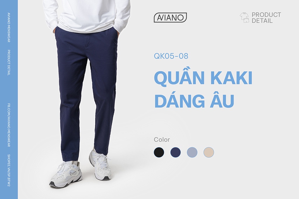 Quần kaki nam AVIANO màu đen