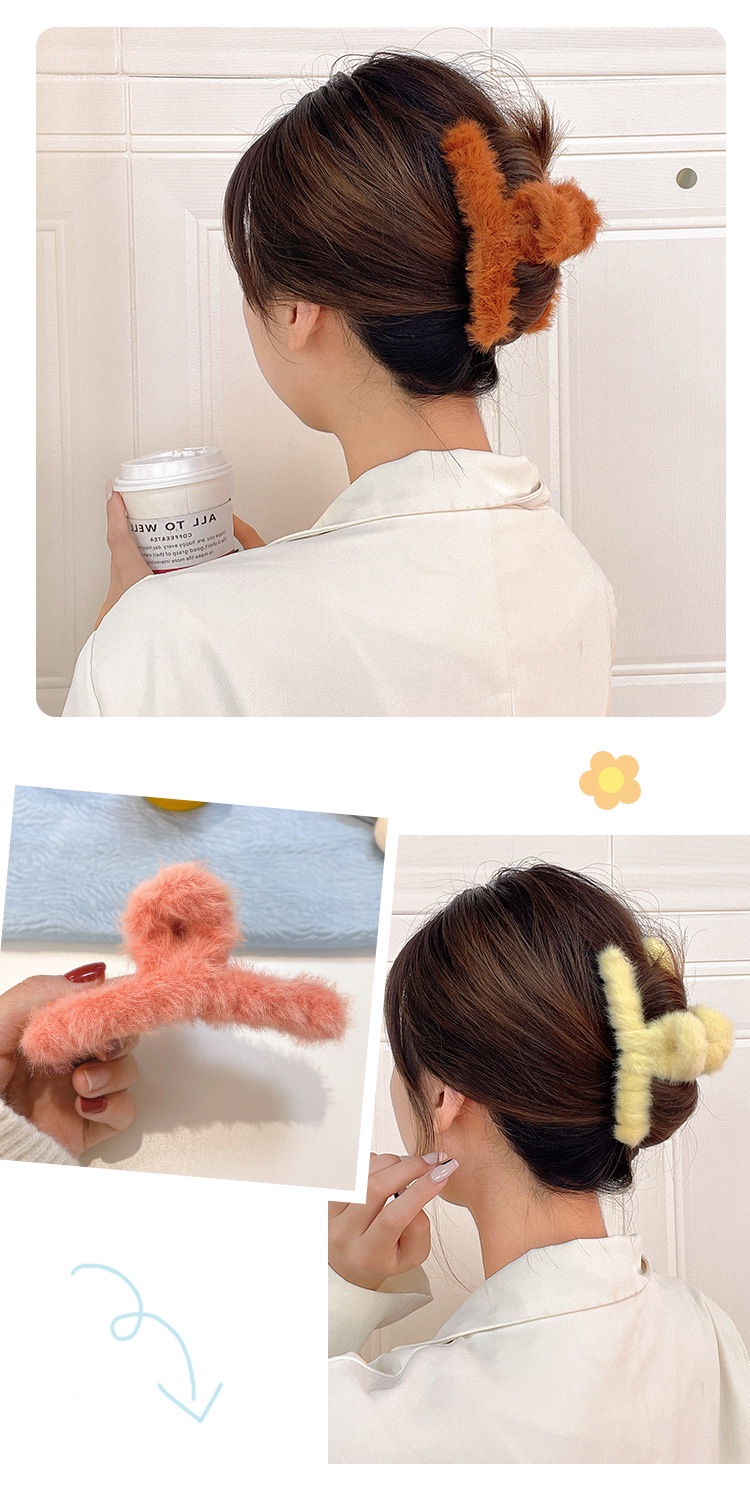 Mô tả Kẹp tóc nữ càng cua Laboon phối lông nhung thời trang phụ kiện tóc phong cách Hàn Quốc - 1