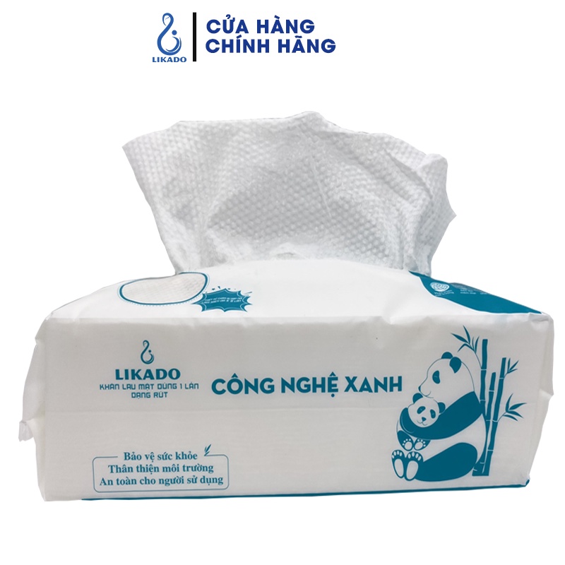 Mô tả Khăn lau mặt dùng 1 lần spa dạng rút (80 khăn) LIKADO kích thước (20x20cm)(1 túi) - 1