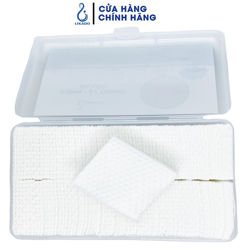 Mô tả Bông tẩy trang Likado hộp 400/600 miếng kích thước (6cmx5cm) - 3