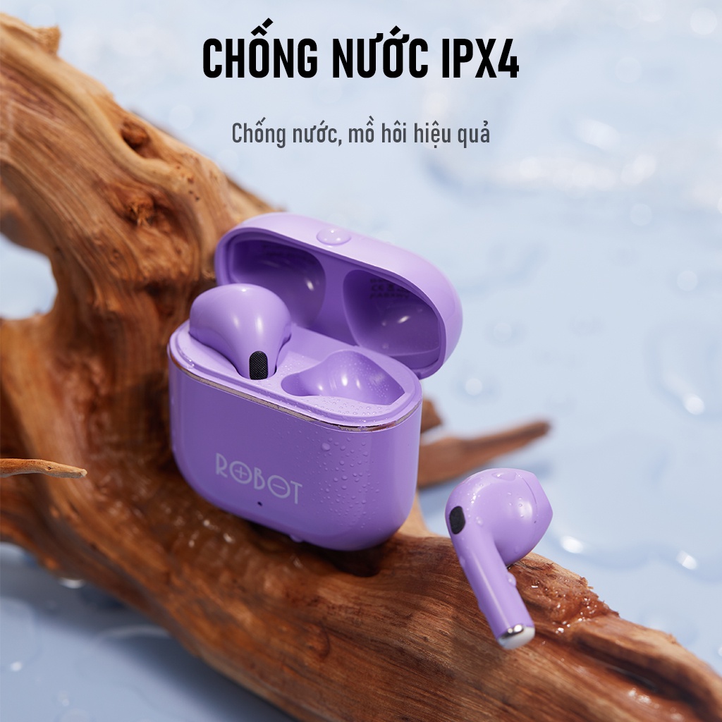 Mô tả Tai Nghe Bluetooth 5.3 ROBOT Airbuds T50S Semi InEar Kháng Nước IPX4 Âm Thanh Rõ Nét, Playtime 24h - 3