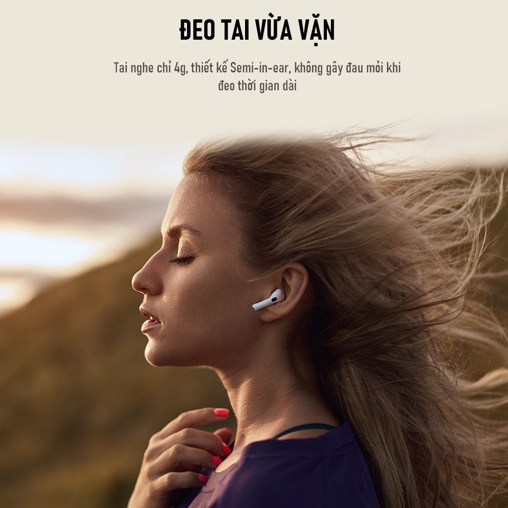 Mô tả Tai Nghe Bluetooth 5.3 ROBOT Airbuds T50S Semi InEar Kháng Nước IPX4 Âm Thanh Rõ Nét, Playtime 24h - 4