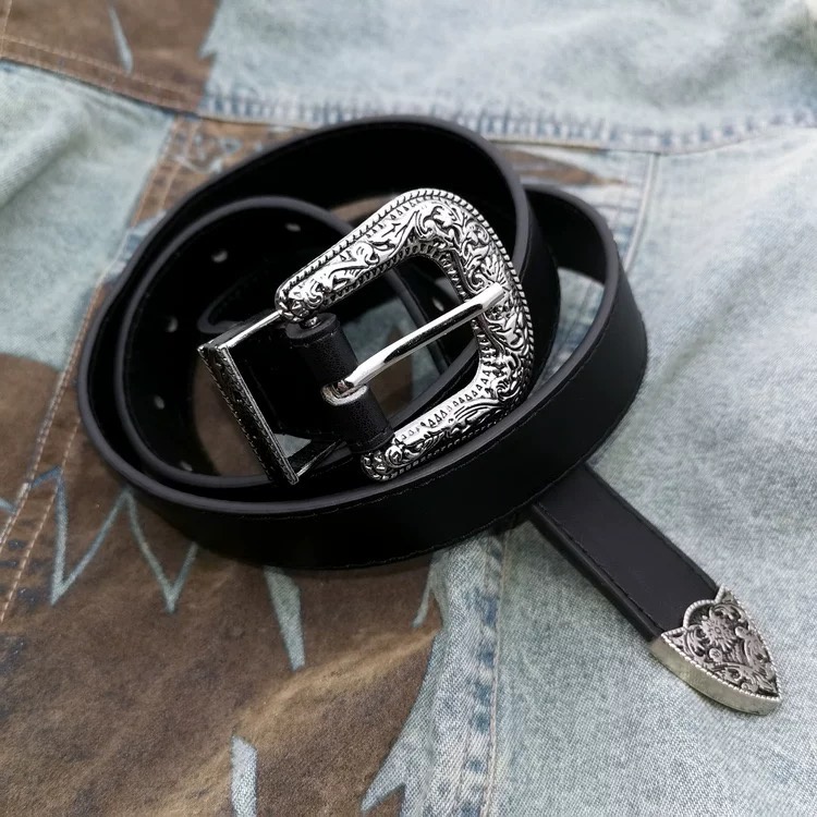 Thắt lưng y2k nam nữ phong cách vintage hoa văn cổ điển bản 2.8cm(Hỗ ...