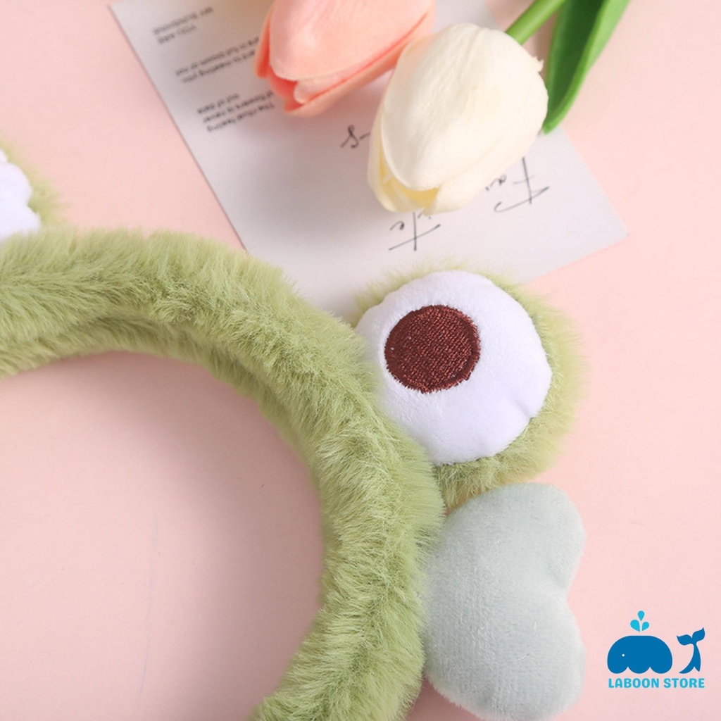 Mô tả Băng đô cài tóc thời trang Laboon bờm tóc lông xù ếch xanh ngộ nghĩnh dễ thương - 4