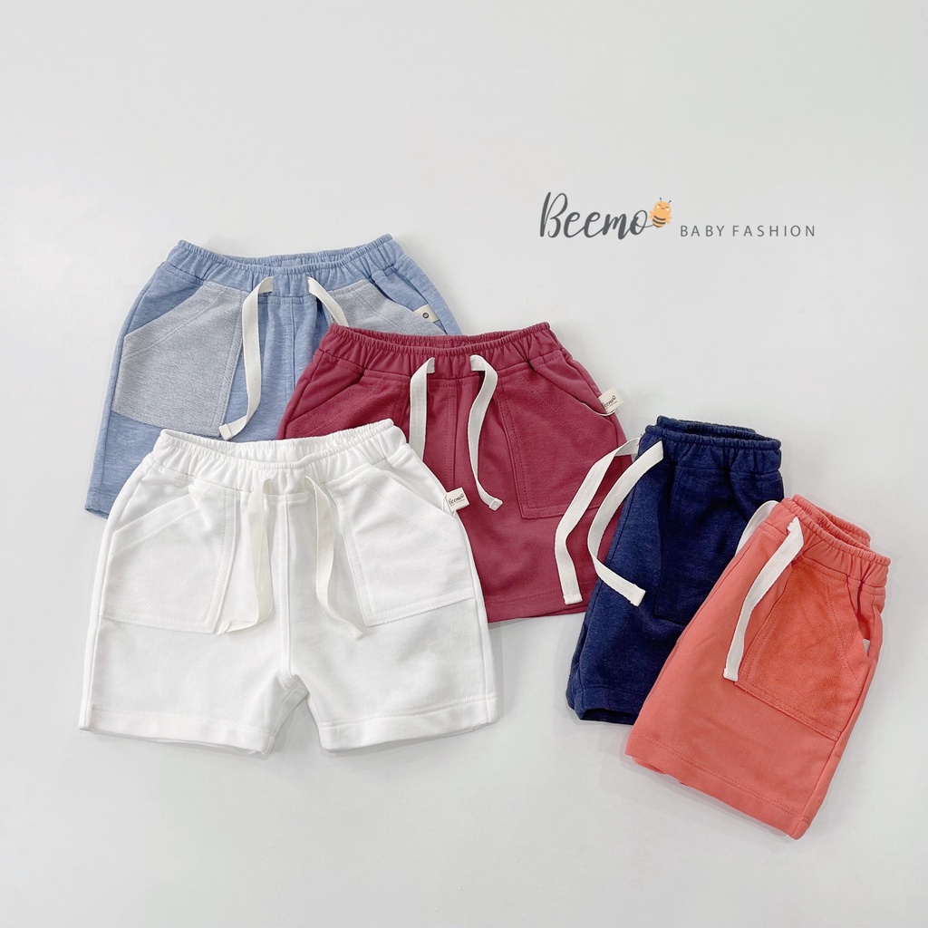 Mô tả Quần đùi cho bé Beemo (Form vừa) phối túi kèm dây rút chất liệu cotton co giãn thoải mái mặc hè từ 1 - 7 tuổi 22030Q - 1