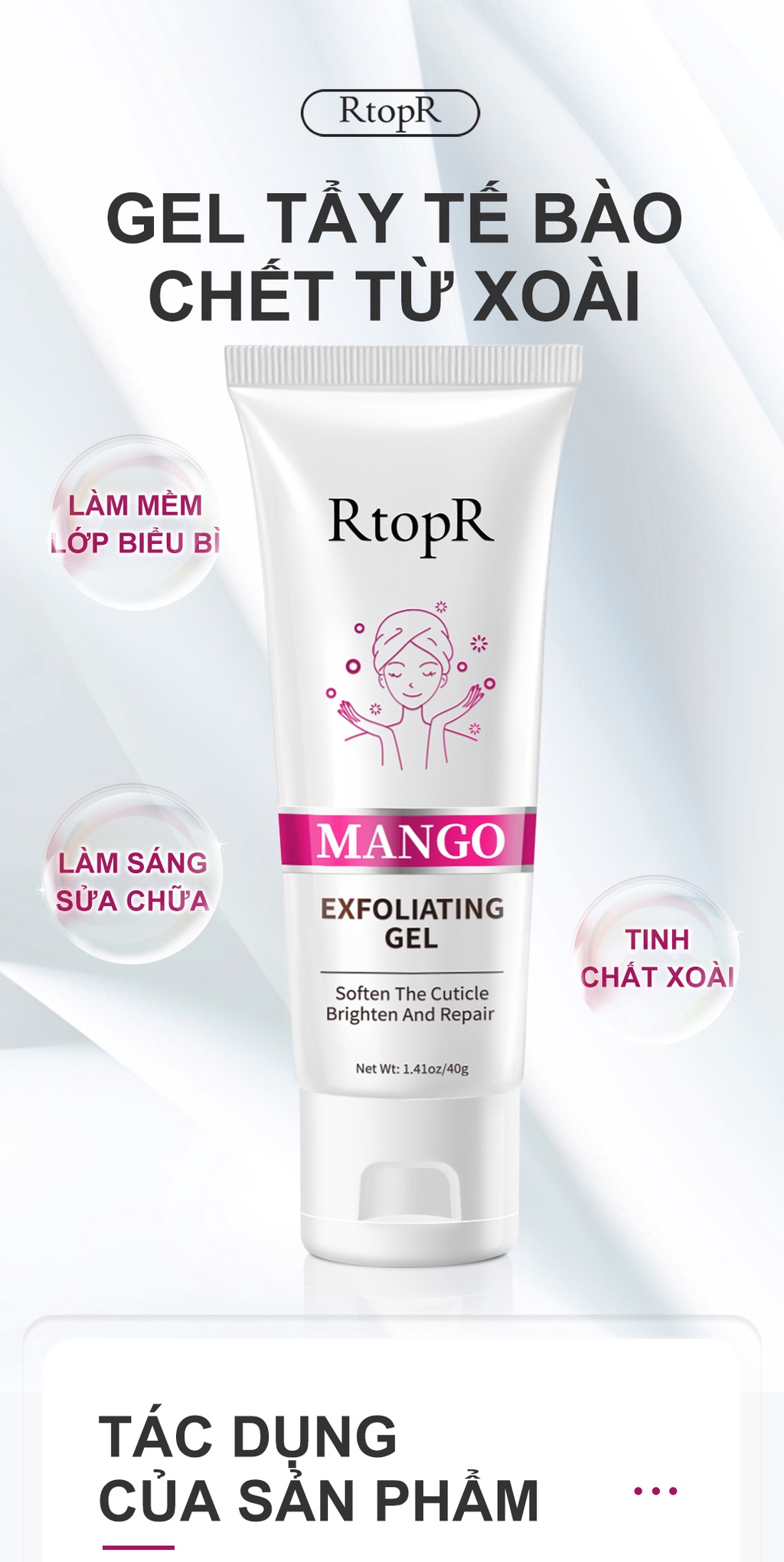 Mô tả Bộ 3 Kem Tẩy Tế Bào Chết Rtopr Dưỡng Ẩm Làm Trắng Da Chất Lượng Cao - 1