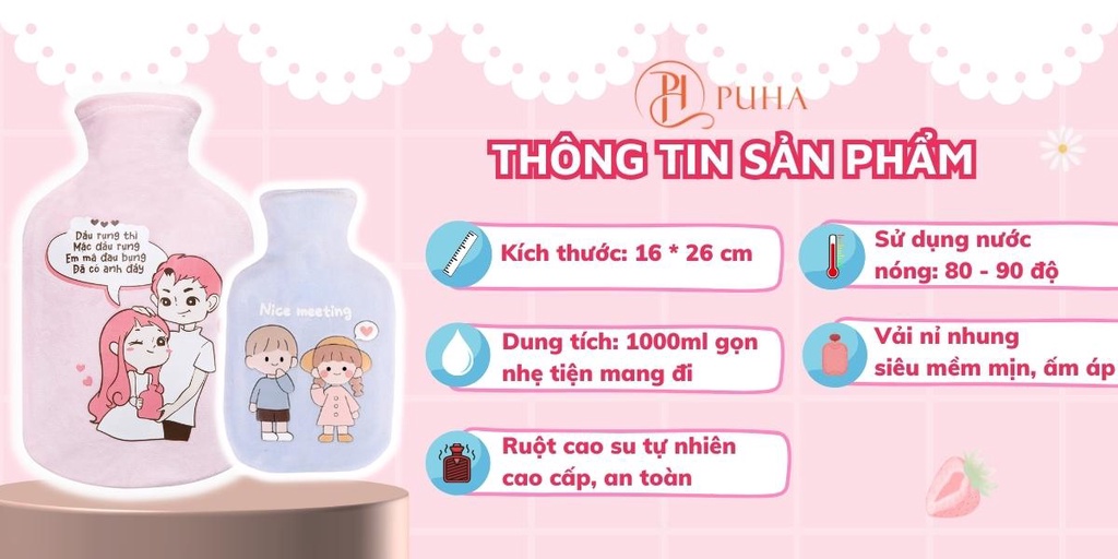 Công dụng túi chườm Puha