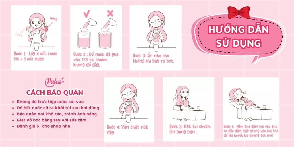 Vệ sinh túi chườm Puha