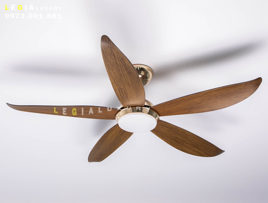 Mô tả Quạt Trần Đèn Trang Trí Phòng Khách LÊ GIA LGFAN669G - Chiều Cao 25cm - Sải Cánh 135cm - Bảo Hành 5 Năm - 5