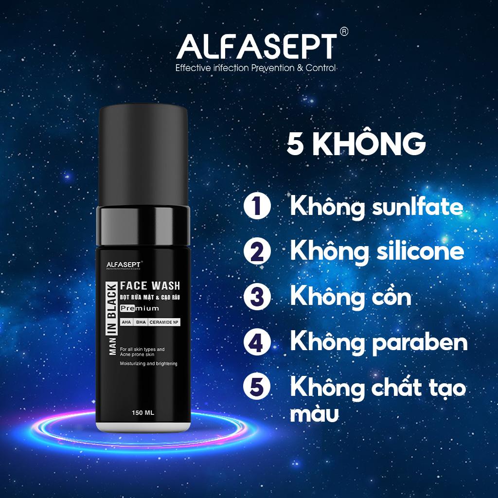Mô tả Sữa Rửa Mặt Nam Và Bọt Cạo Râu 2N1 ALFASEPT FACE WASH MAN IN BLACK - 2