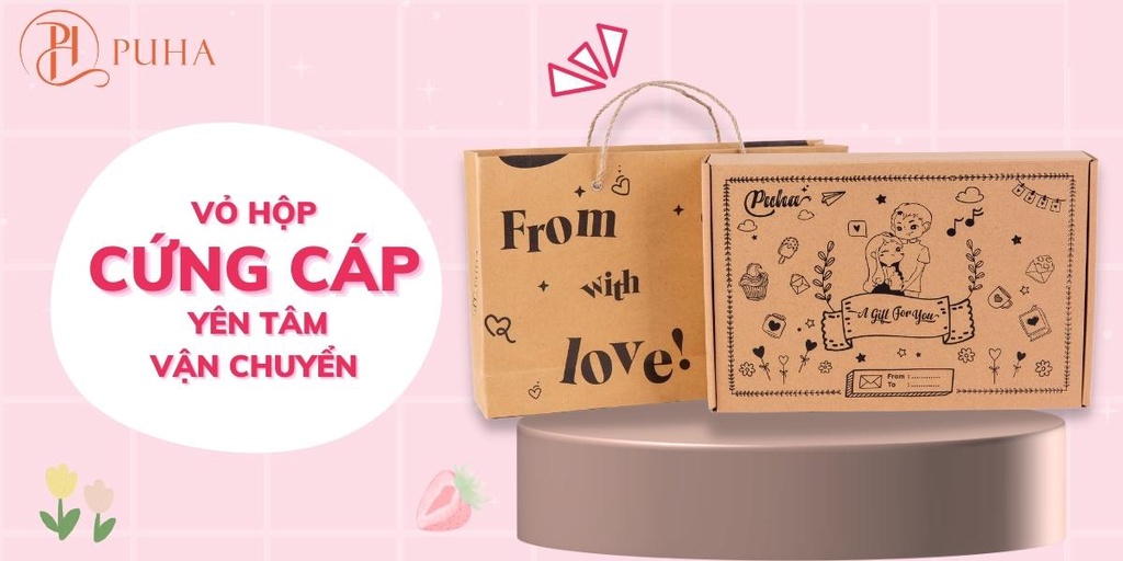Mô tả Combo quà tặng người yêu có túi chườm nóng PUHA 1000ml và 4 món phụ kiện dễ thương - 4