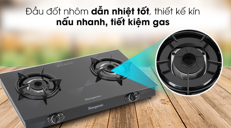 Bếp gas đôi dương kính Kangaroo KG8G1C/KG8G1A 